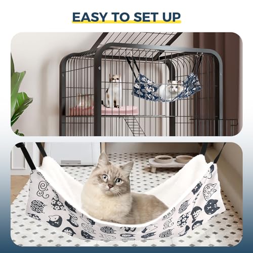 Cozy 2-in-1 Cat Hammock Bed for Cage - Reversible, Adjustable Small Pet Comfort - Image 7