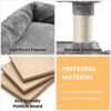 Large Cat Tree Tower 68" Multi-Level Condo Scratching Post Hammock Perch Grey - Image 5