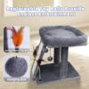Tall Cat Tower with Scratching Post, Interactive Play Center for Indoor Cats, Grey - Image 4