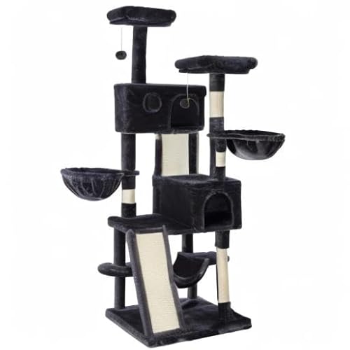 Large Cat Tree Tower: Multi-Level Condo w/ Scratching Posts, Hammock & Perches - Image 10