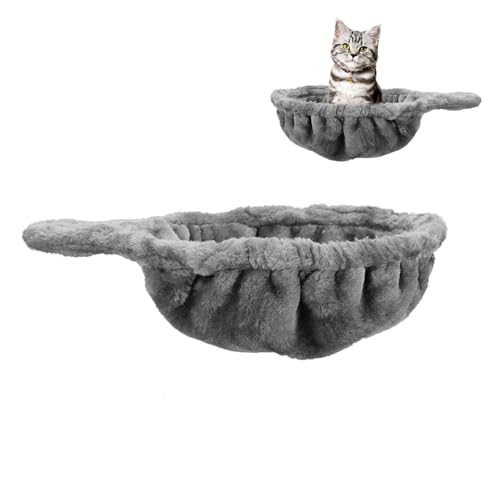 Cat Tree Hammock,Cozy Cat Tree Hammock for Large Cats with Deep Basket,Cat Tree Hammock Add On Attachment Design for Cat Tower,Cat Tree Hammock Replacement Extra Large (12.4") (Grey)