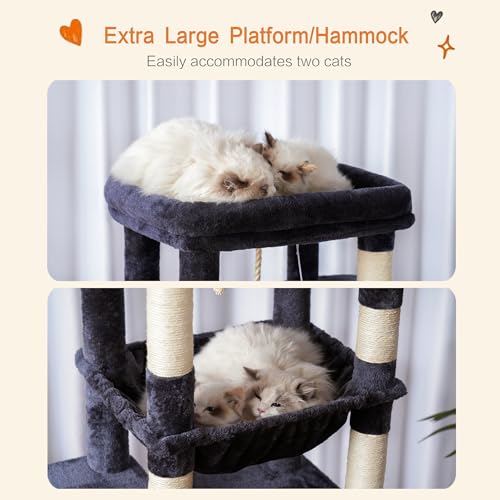 Massive Cat Tree 60" Tall | Heavy Duty XXL Condo for Large Cats 20+ lbs - Image 7