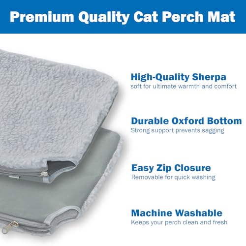 Zakkart Cat Window Perch: Foldable Hammock Bed for Large Cats, Washable Gray - Image 7