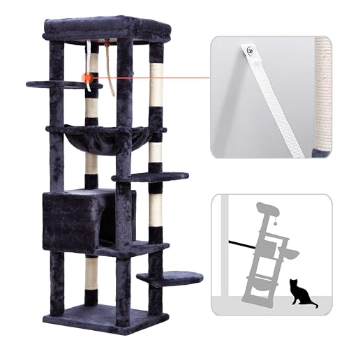 Massive Cat Tree 60" Tall | Heavy Duty XXL Condo for Large Cats 20+ lbs - Image 4