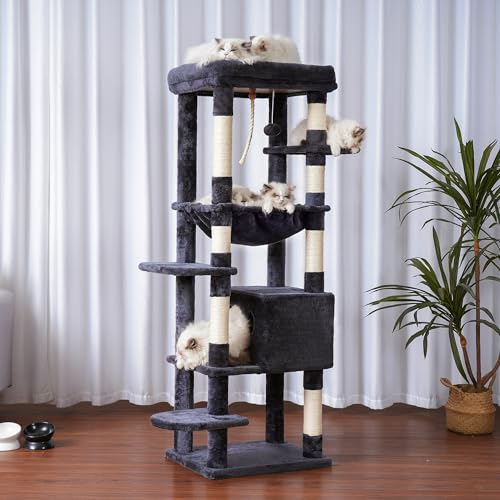 Massive Cat Tree 60" Tall | Heavy Duty XXL Condo for Large Cats 20+ lbs - Image 5