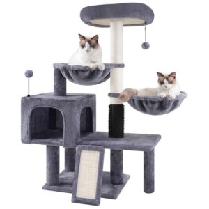 ROYPET Multi Level Cat Trees with Cat Houses Hammock ScratchingPosts,Grey …