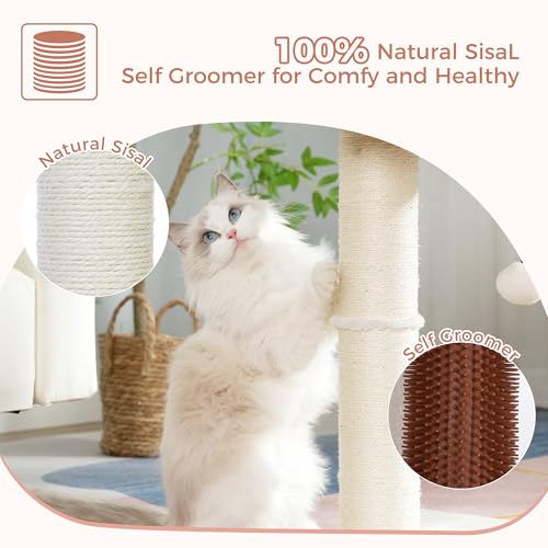 Deluxe Large Cat Tree Tower: Multi-Level Scratching Post with Groomer & Bed - Image 6