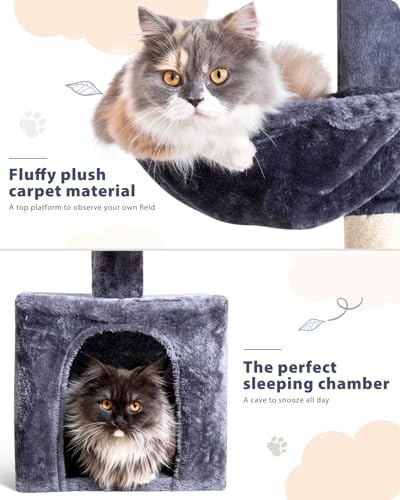 Ultimate 95-109" Tall Cat Tree Tower - Multi-Level Scratching Post Condo for Large Cats - Image 4