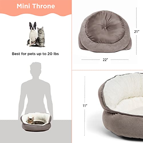 Orthopedic Pet Bed Mini Throne: Comfort for Cats and Dogs, Gray Support Cushion - Image 6