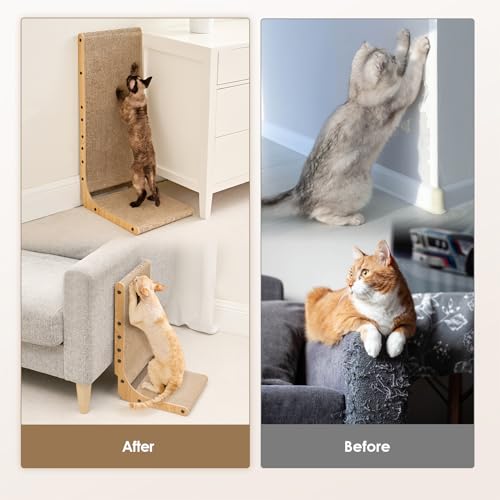 Premium L-Shape Cat Scratching Post, Indoor Cardboard Scratcher with Hanging Toy - Image 3