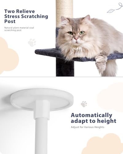 Ultimate 95-109" Tall Cat Tree Tower - Multi-Level Scratching Post Condo for Large Cats - Image 5