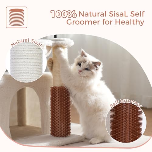 Sturdy 32" Cat Tree Tower with Hammock, Scratching Post & Condo for Large Cats - Image 4