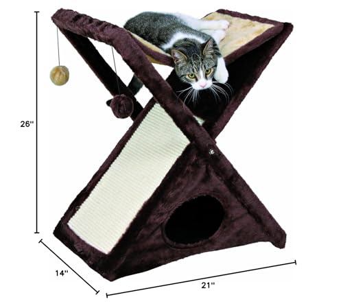 Cozy Cat Hammock Bed with Scratching Pad and Pom Poms | Multi-Function Pet Furniture - Image 6