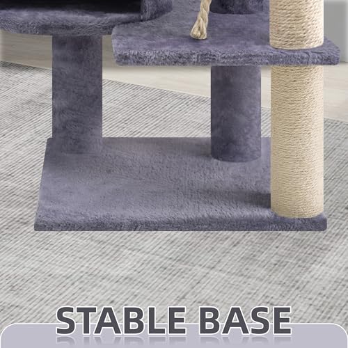 Sturdy 42.5" Cat Tree with Condo, Perches & Hammock - Indoor Climbing Tower - Image 4