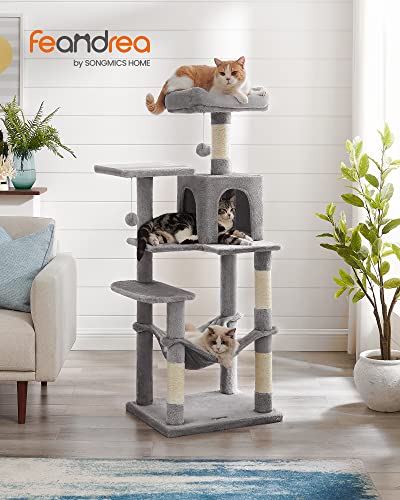 Large Cat Tree Tower 56" Multi-Level Scratching Post Bed Condo for Indoor Cats Gray - Image 2
