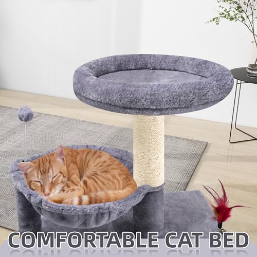 Sturdy 42.5" Cat Tree with Condo, Perches & Hammock - Indoor Climbing Tower - Image 7