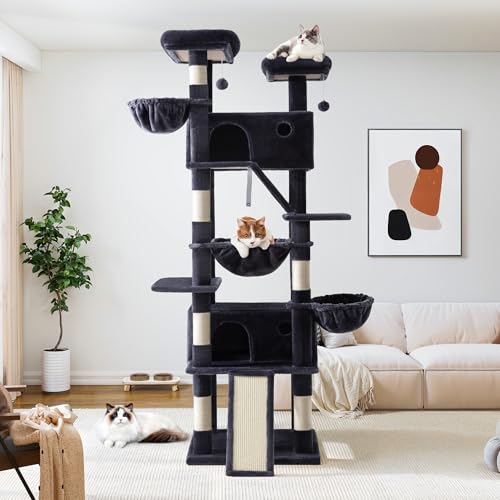 Massive Cat Tree Tower: 81" Multi-Level Climbing Condo with Hammock & Scratch Post - Image 2
