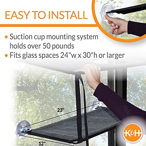 K&H Large Cat Window Perch: Double Shelf Hammock Bed for Cats, Easy Mount & Washable - Image 12