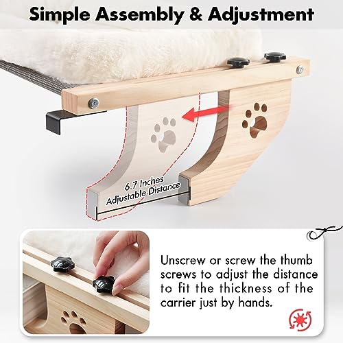 AMOSIJOY Cat Window Perch Hammock Seat Large Cats Sturdy Windowsill Bed - Image 6