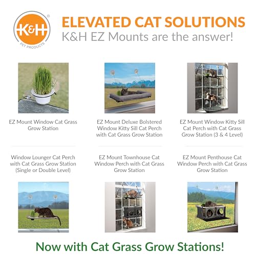 K&H Large Cat Window Perch: Double Shelf Hammock Bed for Cats, Easy Mount & Washable - Image 10