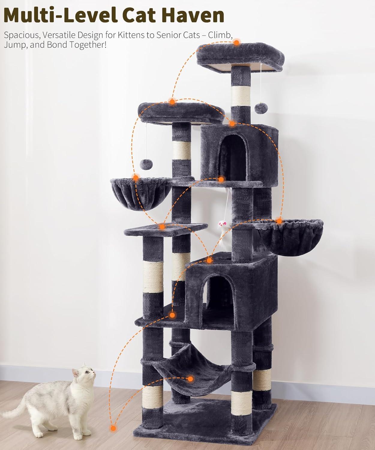 Our Honest Review: AMHANCIBLE 70’’ Tall ⁢Cat Tree‍ for large Cats